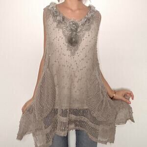 Gorgeous Pretty Angel gray gauzey material poncho